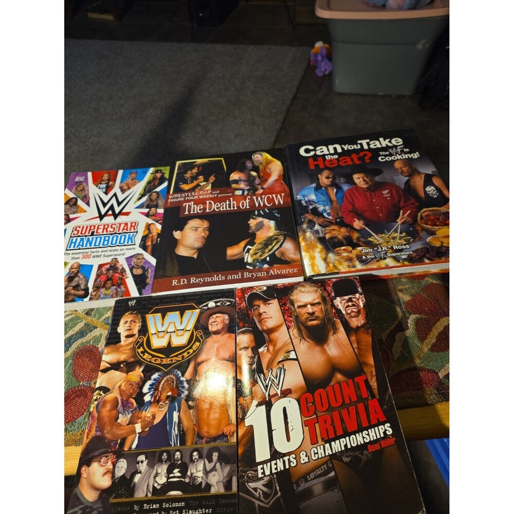 5 Wrestling Books Cookbook Handbook Trivia Legends WCW WWE